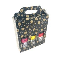 christmas cardboard carrier for 3 bottles