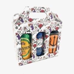 christmas design 6 pack can holder with handle