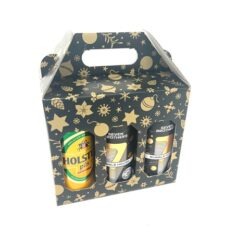 christmas cardboard carrier for 4 cans